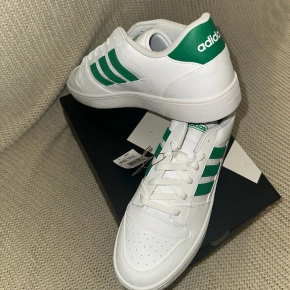 Adidas Break Start Basketball Shoes in White w/ Green - Picture 4 of 5
